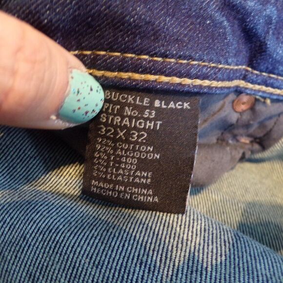 Buckle black ITALIAN straight leg jeans made in Italy 32x32 - Picture 11 of 12